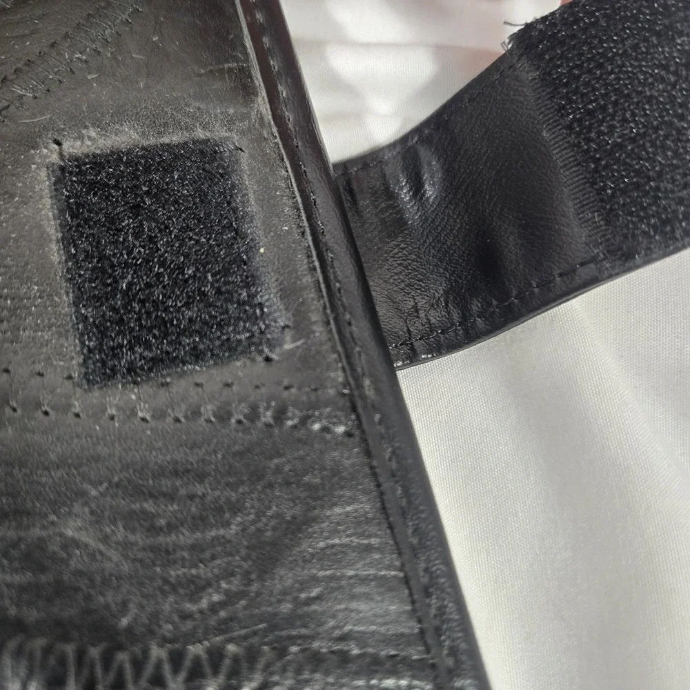 LVintage ondon Fog Black Leather Portfolio